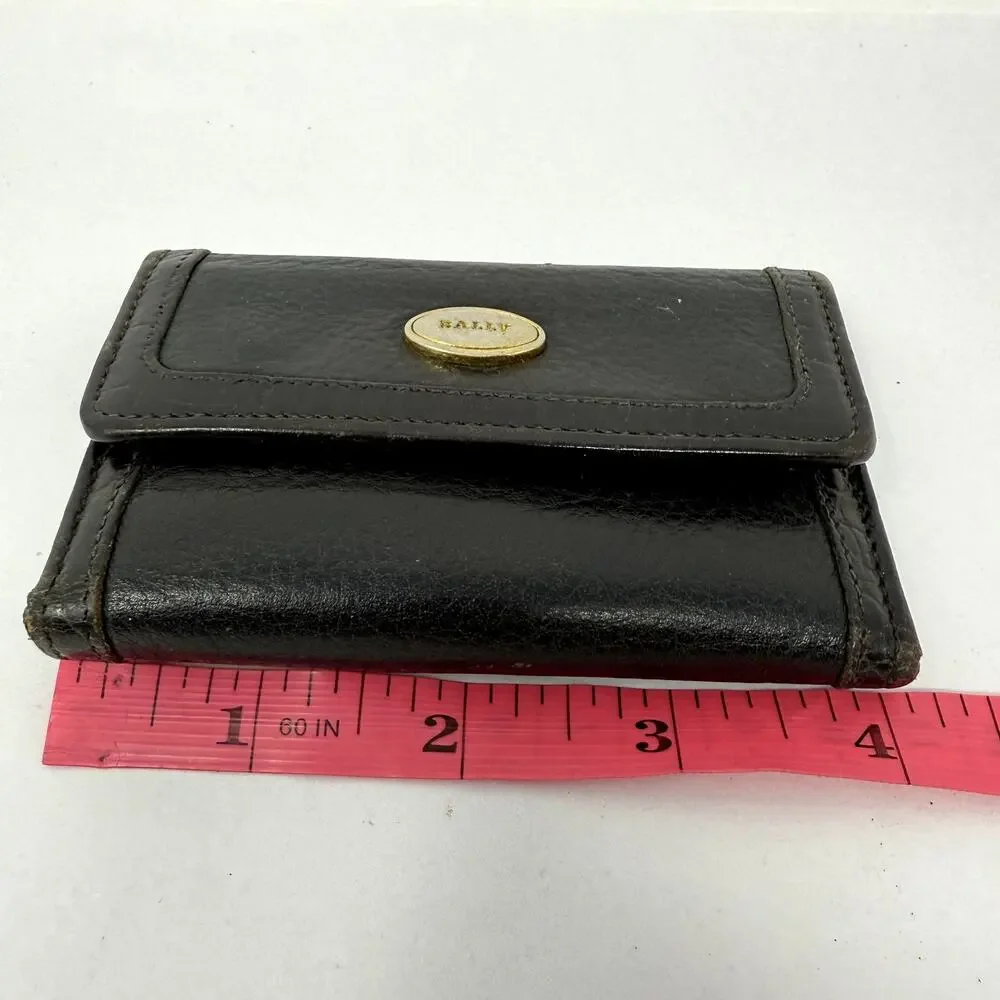 Bally Italy Black Leather Key Holder Wallet Vintage Fiocchi Hardware